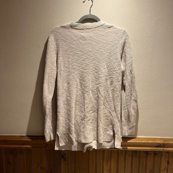 Abercrombie & Fitch Cardigan Sweater Sz M Tan Cotton Casual Preppy Y2K - Picture 5 of 5